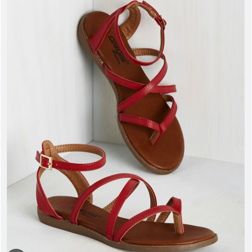 ModCloth Red Strappy Sandals size 10